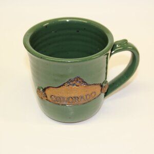 Hand Crafted Pottery Mug Clay Pen Pottery by Colorado Springs Co. "COLORADO"